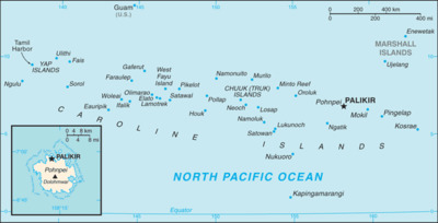 Map showing the location of Micronesia, Federated States of