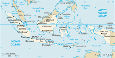 Map showing the location of Indonesia