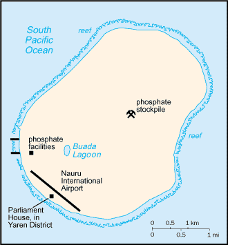 Map showing the location of Nauru