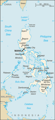 Map showing the location of Philippines