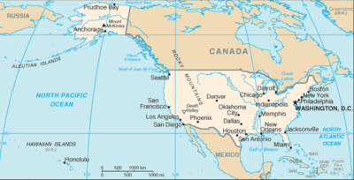 Map showing the location of United States